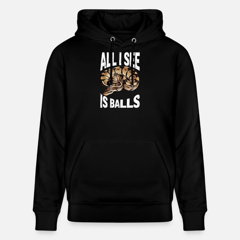 Königspython Schlangen Liebhaber Terrarium Python - Stanley/Stella Unisex Bio-Hoodie CRUISER  - Schwarz