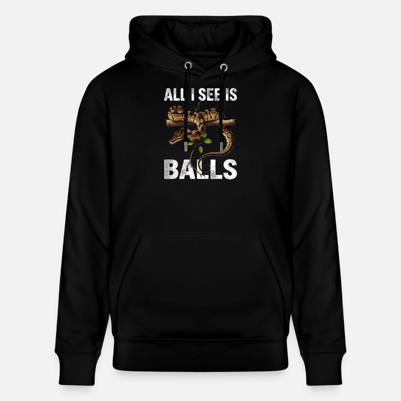 Königspython Schlangen Liebhaber Terrarium Python - Stanley/Stella Unisex Bio-Hoodie CRUISER  - Schwarz