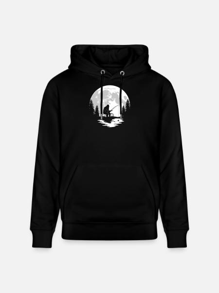 Bigfoot Fishing - Stanley/Stella CRUISER Unisex Organic Hoodie - black