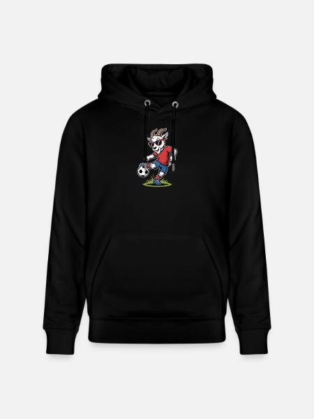 Coole Fußball Ziege mit Sonnenbrille - Stanley/Stella Unisex Bio-Hoodie CRUISER - Schwarz