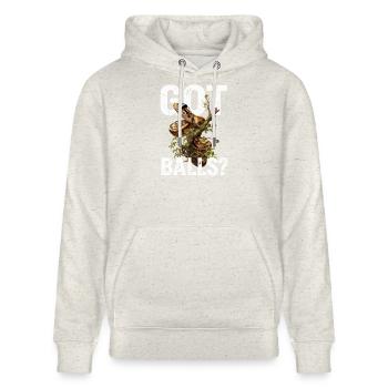 Königspython Schlangen Liebhaber Terrarium Python - Stanley/Stella Unisex Bio-Hoodie CRUISER  - Beige meliert - Vorne - Alina (178cm) & Michal (187cm)