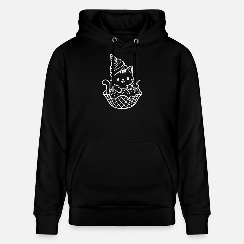 Glace Kawaii Cat - Sweat à capuche bio CRUISER Stanley/Stella Unisexe - noir