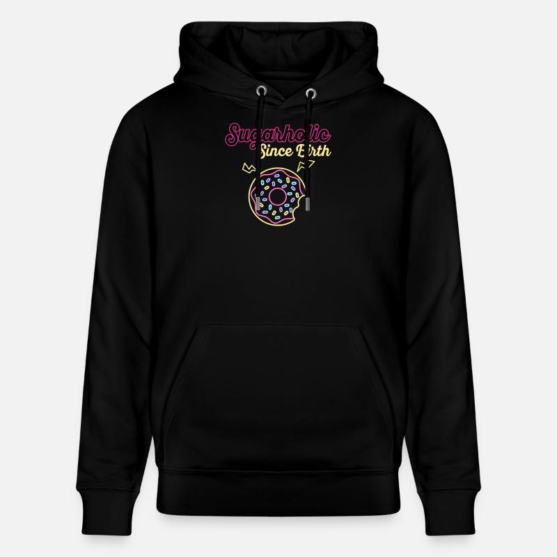 Neon Sugar Donut seit Geburt - Stanley/Stella Unisex Bio-Hoodie CRUISER  - Schwarz
