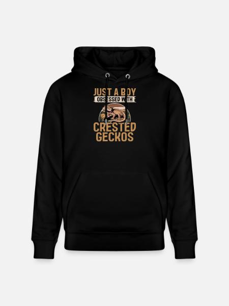 Funny Reptile Crested Gecko - Stanley/Stella CRUISER Unisex Organic Hoodie - black