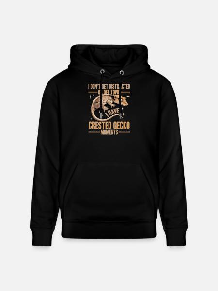 Funny Reptile Crested Gecko - Stanley/Stella CRUISER Unisex Organic Hoodie - black