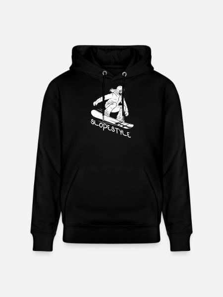Slopestyle Snowboard Action Geschenk - Stanley/Stella Unisex Bio-Hoodie CRUISER - Schwarz