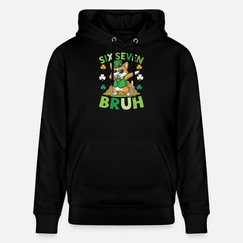 chat Saint-Patrick - Sweat à capuche bio CRUISER Stanley/Stella Unisexe - noir