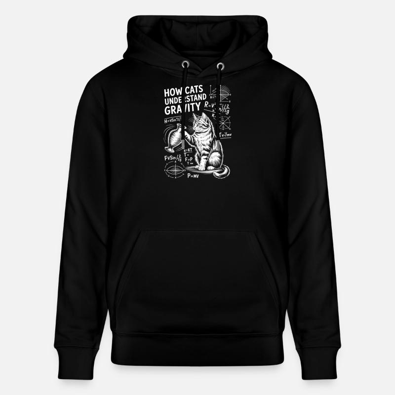 Physics Cats Sayings Math Joke Physics Gift - Stanley/Stella CRUISER Unisex Organic Hoodie - black