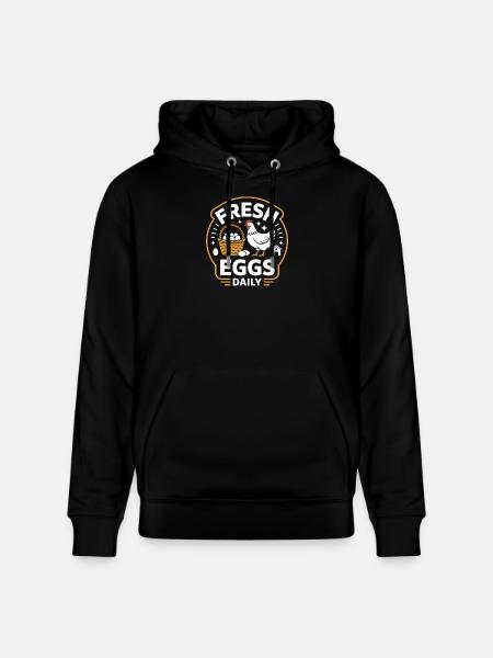 Fresh Eggs Daily Chicken Keeper Chicken - Stanley/Stella CRUISER Unisex Organic Hoodie - black