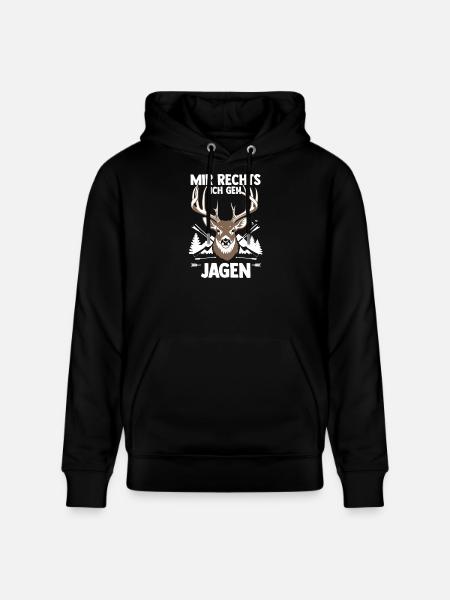 Jagd Jagen Waidmann Jäger - Stanley/Stella Unisex Bio-Hoodie CRUISER - Schwarz