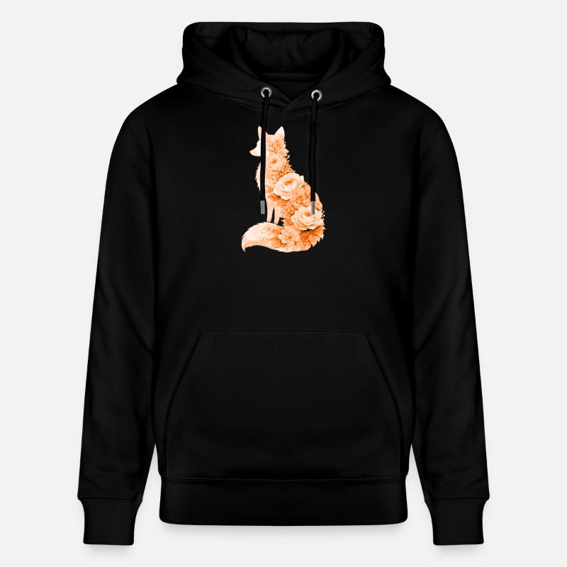 Silhouette florale pastel Fox - Sweat à capuche bio CRUISER Stanley/Stella Unisexe - noir