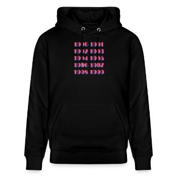 90s Retro Vintage Style Nostalgia - Stanley/Stella CRUISER Unisex Organic Hoodie - black - Front - Alina (178cm) & Michal (187cm)