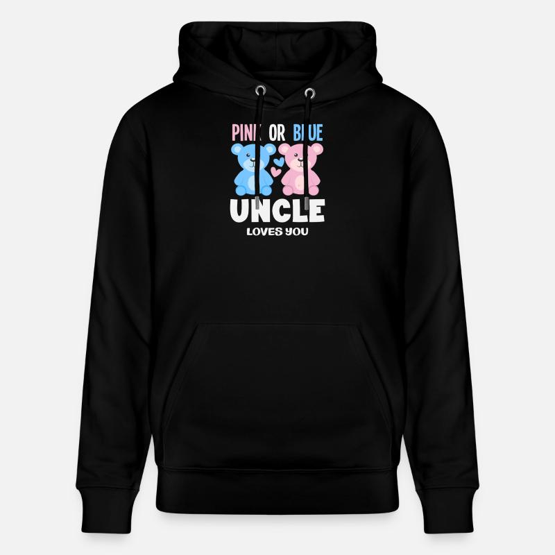 Rose ou bleu Oncle t’aime - Sweat à capuche bio CRUISER Stanley/Stella Unisexe - noir