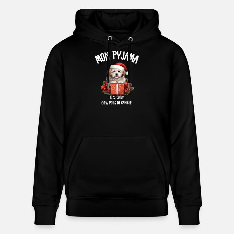 Pyjama Chien Caniche Humour Noel - Sweat à capuche bio CRUISER Stanley/Stella Unisexe - noir