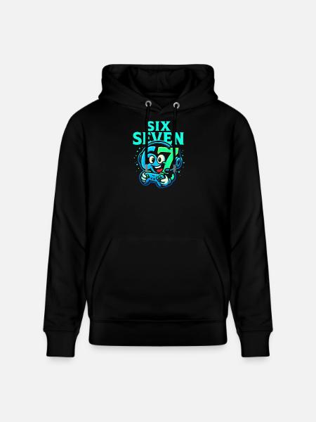 Six Seven Gamer Maskot Italiensk Brainrot Gaming - Stanley/Stella CRUISER økologisk unisex-hoodie - sort