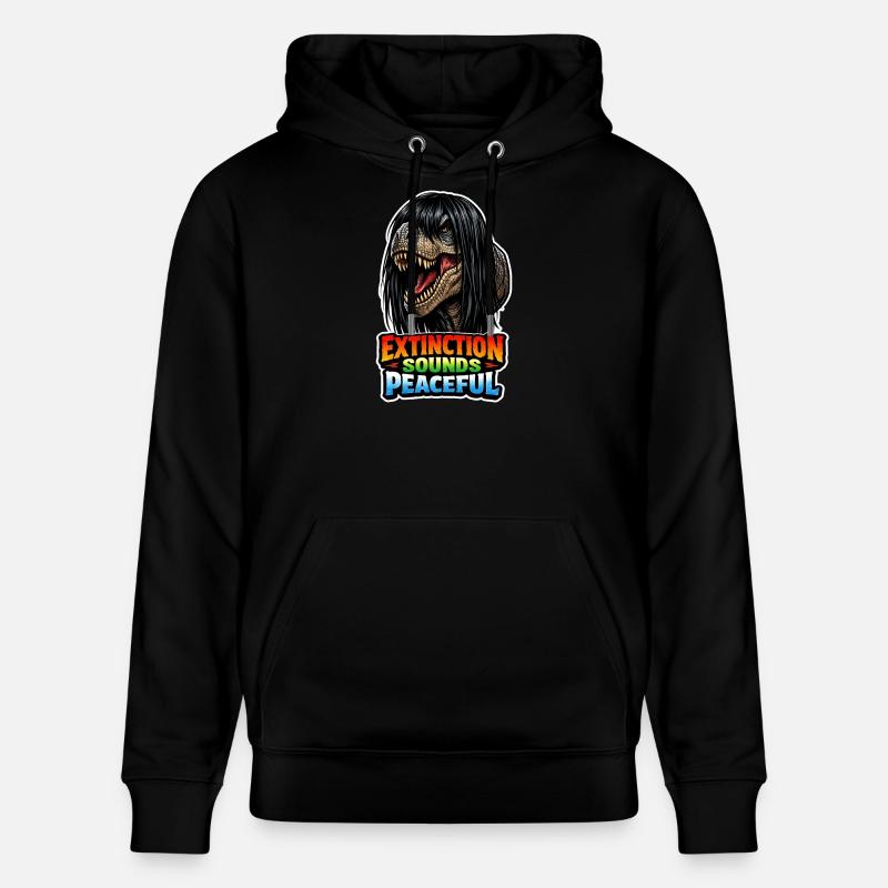 Dinosaure emo, Dino triste, Émotif - Sweat à capuche bio CRUISER Stanley/Stella Unisexe - noir