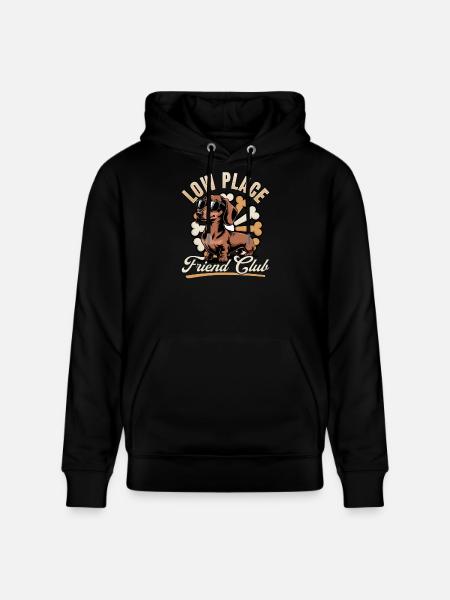 Funny Dog Breed Dachshund - Stanley/Stella CRUISER Unisex Organic Hoodie - black