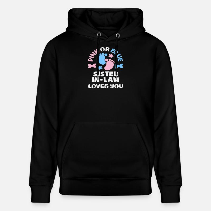 Pink Oder Blau Stiefschwester Gender Reveal - Stanley/Stella Unisex Bio-Hoodie CRUISER  - Schwarz