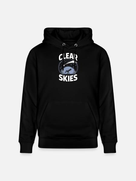 Clear Skies Telescope Stargazer - Stanley/Stella CRUISER Unisex Organic Hoodie - black