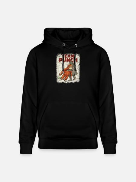 Team Punch Baby Monkey Punch - Stanley/Stella CRUISER Unisex Organic Hoodie - black