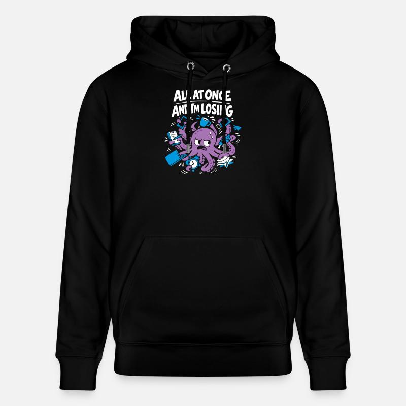 Pieuvre drôle surstimulée - Sweat à capuche bio CRUISER Stanley/Stella Unisexe - noir