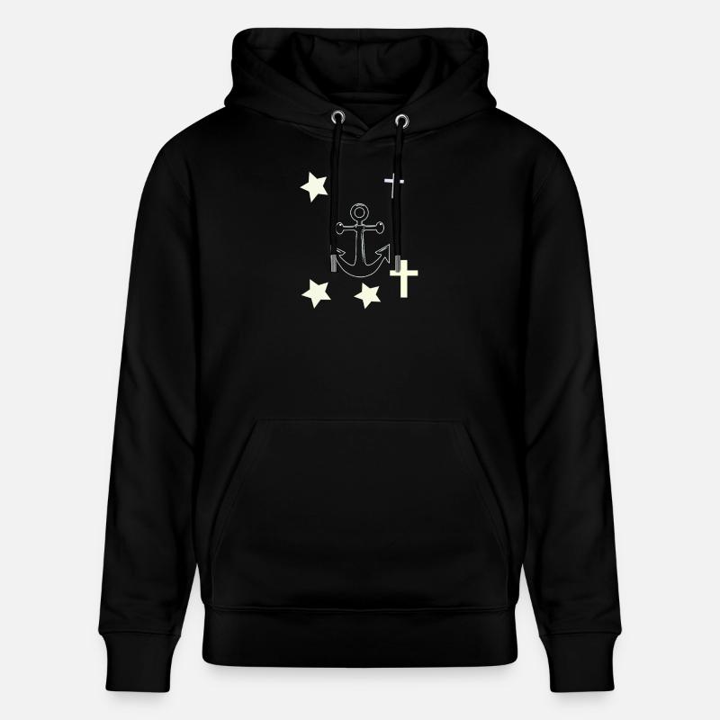 Ancres, étoiles et croix - Sweat à capuche bio CRUISER Stanley/Stella Unisexe - noir