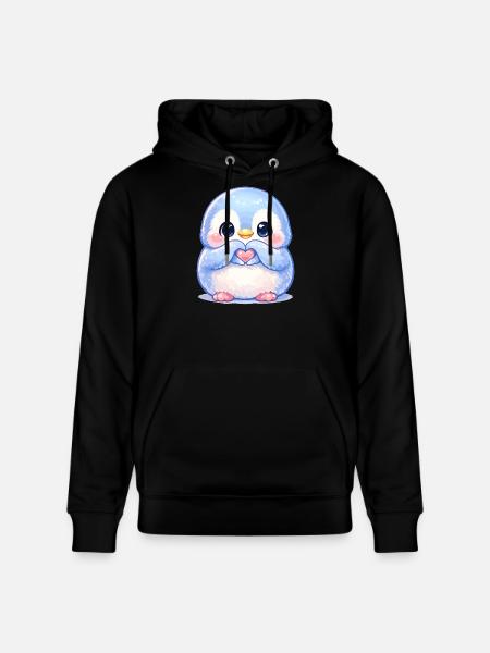 Zarter Pinguin Herzfreund - Stanley/Stella Unisex Bio-Hoodie CRUISER  - Schwarz