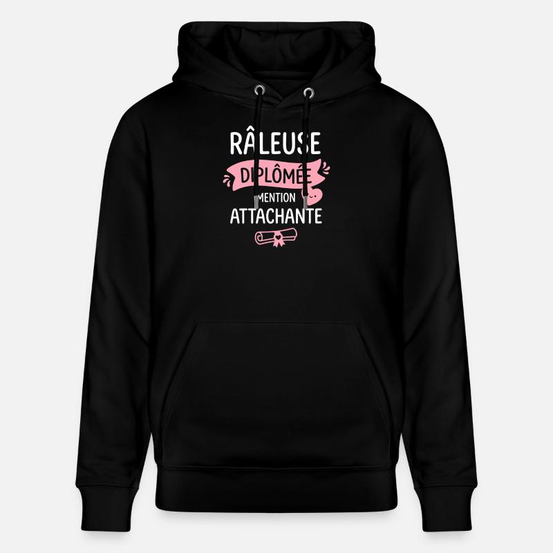 Râleuse Diplômée Mention Attachante - Sweat à capuche bio CRUISER Stanley/Stella Unisexe - noir