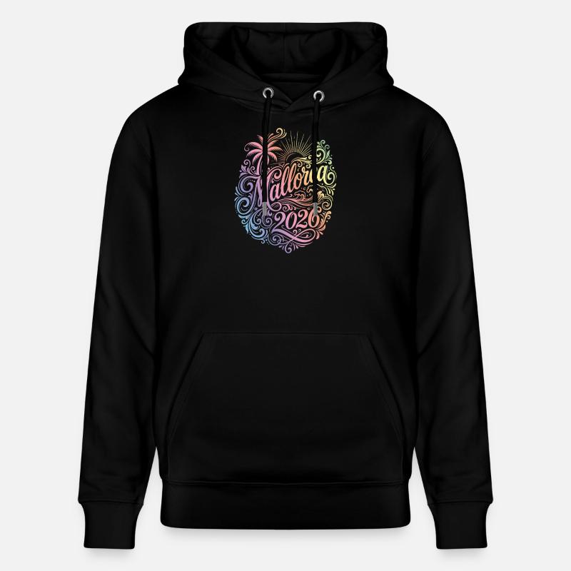 Mallorca 2026 Bunt Palme - Stanley/Stella Unisex Bio-Hoodie CRUISER  - Schwarz