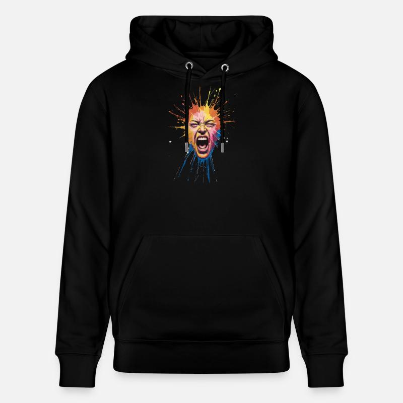 Explosive Farbexplosion Gesicht Ausdrücken - Stanley/Stella Unisex Bio-Hoodie CRUISER  - Schwarz