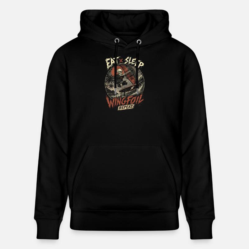 Wingfoil Skeleton Surf - Stanley/Stella Unisex Bio-Hoodie CRUISER  - Schwarz