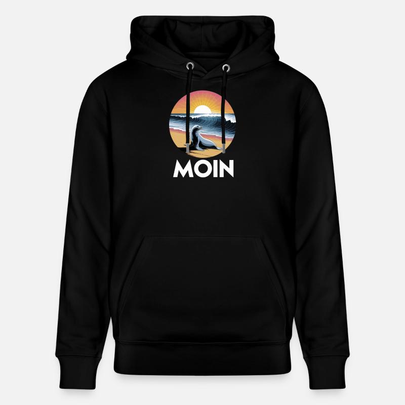 Bonjour Seal Beach Wave Sunrise - Sweat à capuche bio CRUISER Stanley/Stella Unisexe - noir