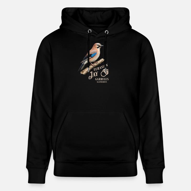 Eurasian Jay Eichelhäher Vogel Design - Stanley/Stella Unisex Bio-Hoodie CRUISER  - Schwarz