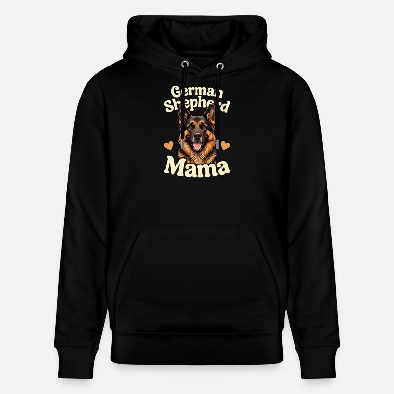 German Shepherd Mama Schäferhund Geschenk - Stanley/Stella Unisex Bio-Hoodie CRUISER  - Schwarz
