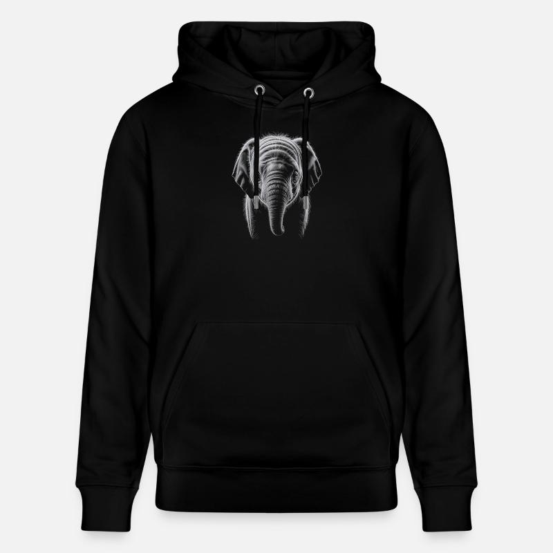 Tête d’éléphant - Sweat à capuche bio CRUISER Stanley/Stella Unisexe - noir