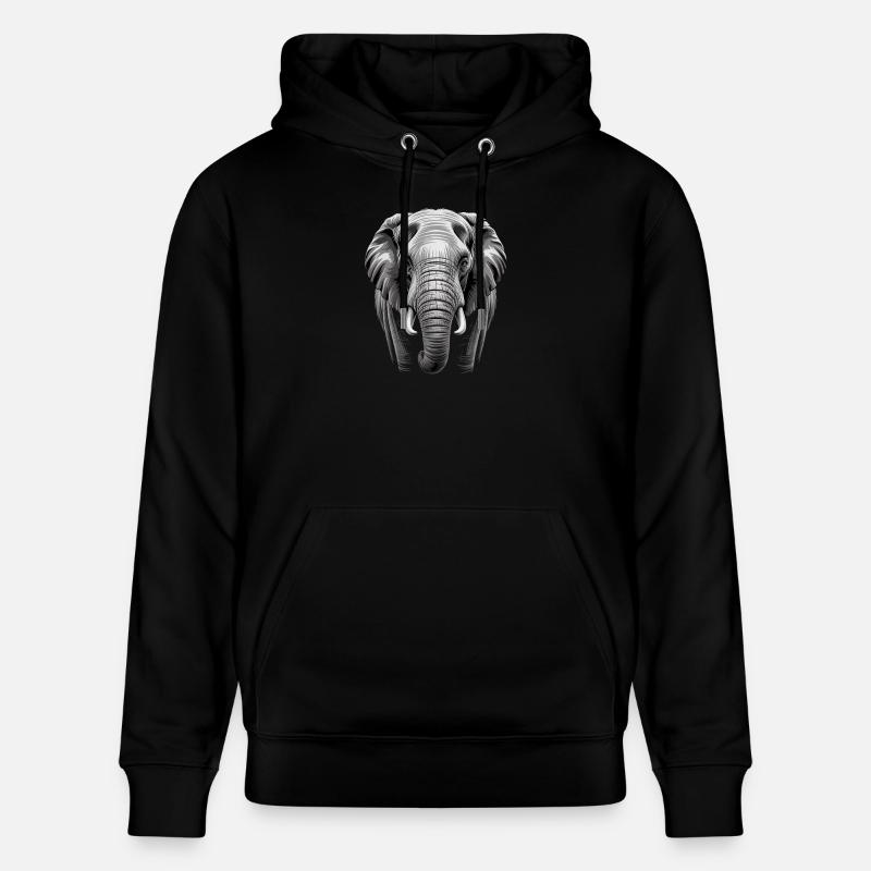 Éléphant tête d’éléphant - Sweat à capuche bio CRUISER Stanley/Stella Unisexe - noir