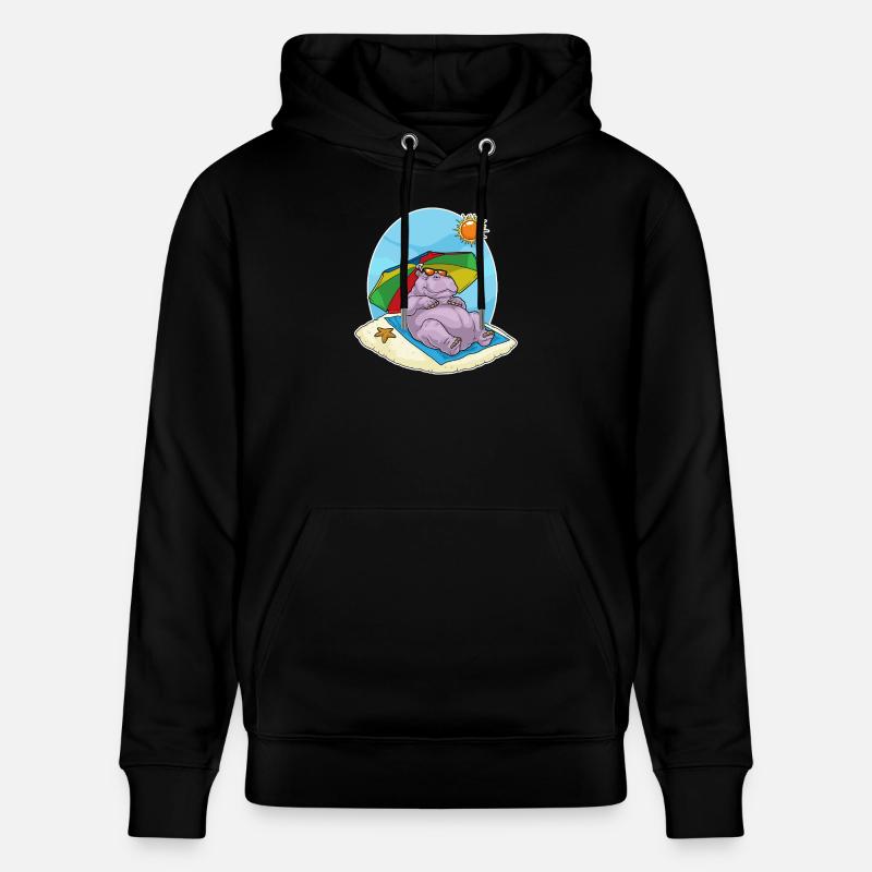 Nilpferd Strand Sonnenschirm Sommer - Stanley/Stella Unisex Bio-Hoodie CRUISER - Schwarz