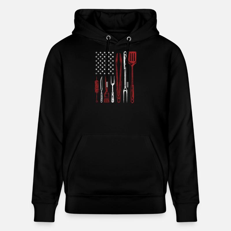BBQ Grill Tools US Flag Pitmaster - Stanley/Stella CRUISER Unisex Organic Hoodie - black