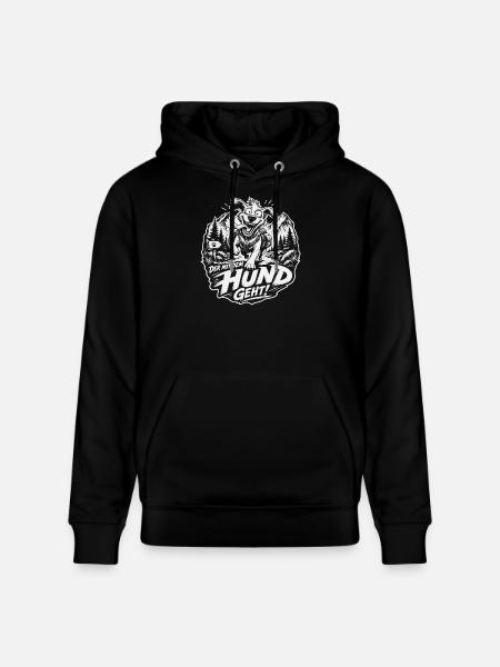 Der mit dem Hund geht - Stanley/Stella Unisex Bio-Hoodie CRUISER  - Schwarz