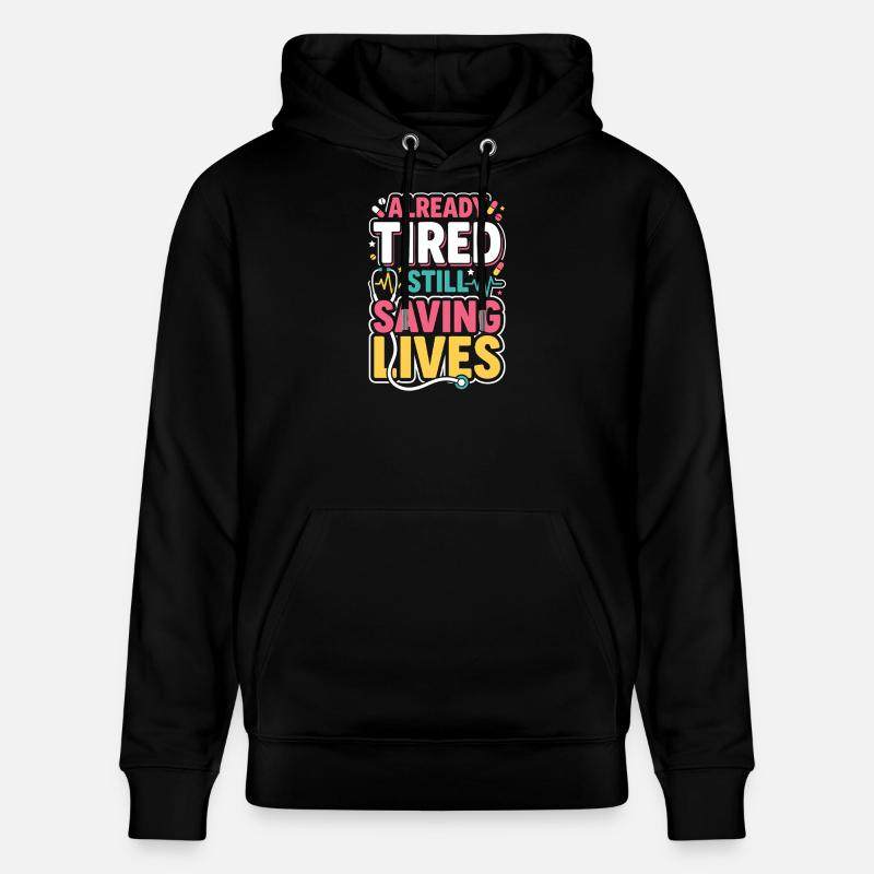 Nachtschicht-krankenschwester, Müde - Stanley/Stella Unisex Bio-Hoodie CRUISER  - Schwarz