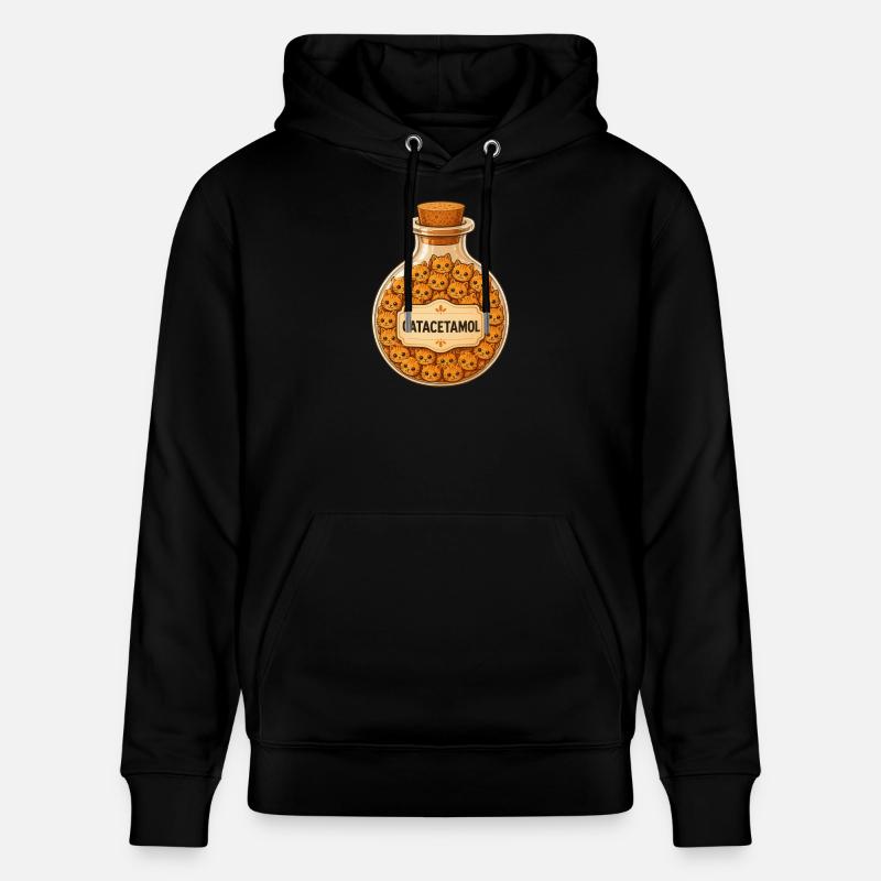 Bouteille de catacétamol de chats - Sweat à capuche bio CRUISER Stanley/Stella Unisexe - noir