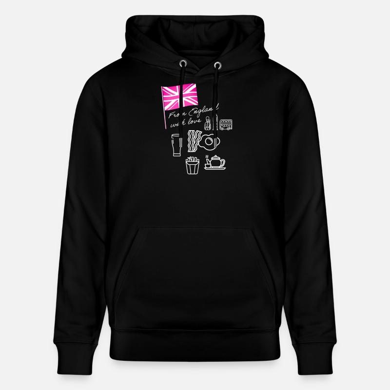 EXANGLIA (Rose + Blanc) - Sweat à capuche bio CRUISER Stanley/Stella Unisexe - noir