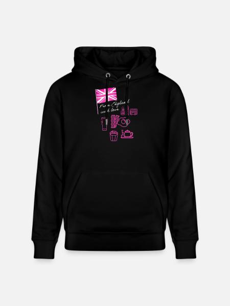 EXANGLIA (Texte rose + blanc) - Sweat à capuche bio CRUISER Stanley/Stella Unisexe - noir