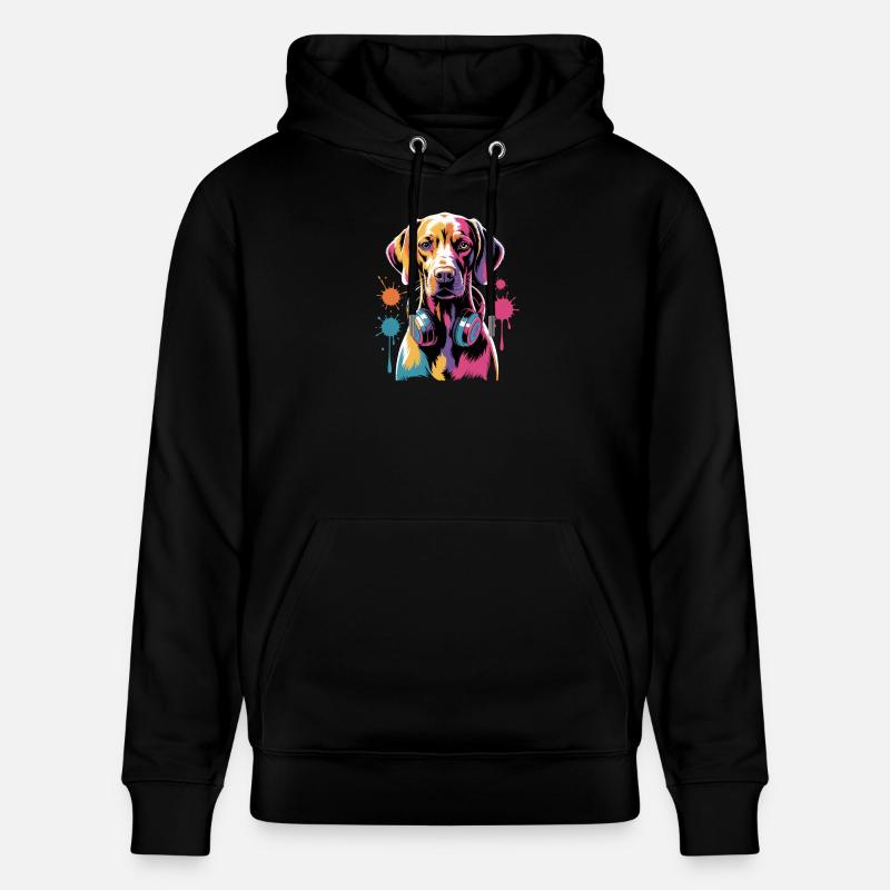 Viszla avec un casque - Sweat à capuche bio CRUISER Stanley/Stella Unisexe - noir
