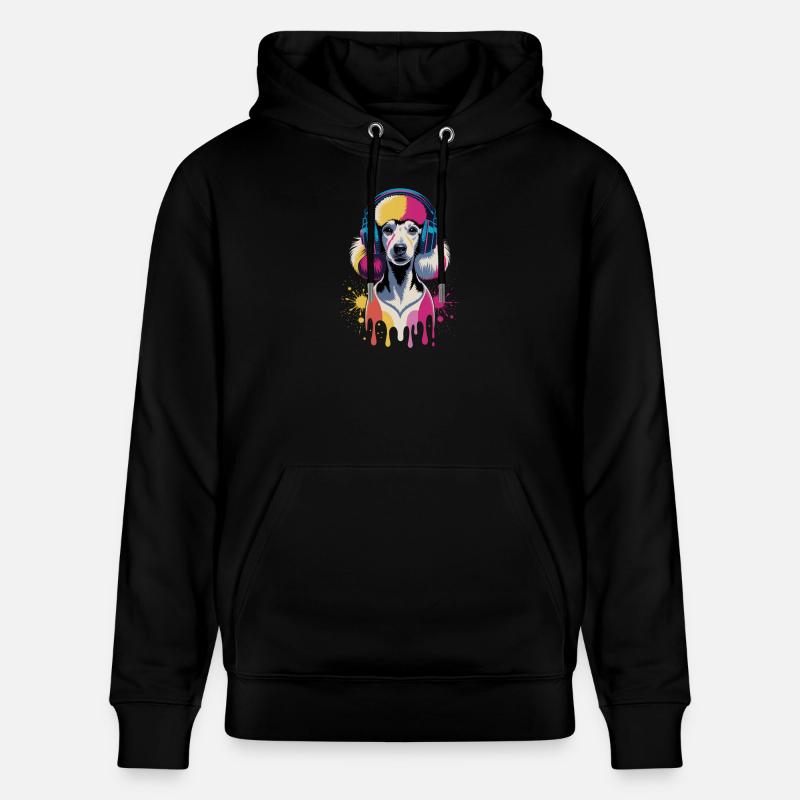 Caniche avec un casque - Sweat à capuche bio CRUISER Stanley/Stella Unisexe - noir