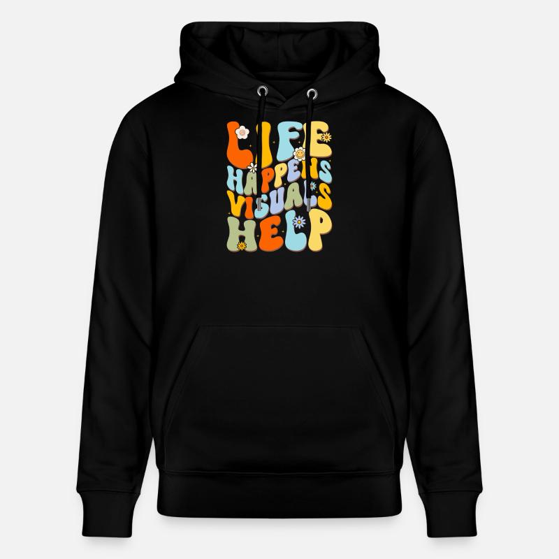 Lebensfreude bunte Buchstaben - Stanley/Stella Unisex Bio-Hoodie CRUISER - Schwarz