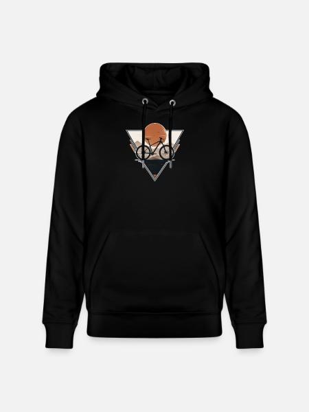 Sunset with bicycle in triangle print - Stanley/Stella CRUISER Unisex Organic Hoodie - black