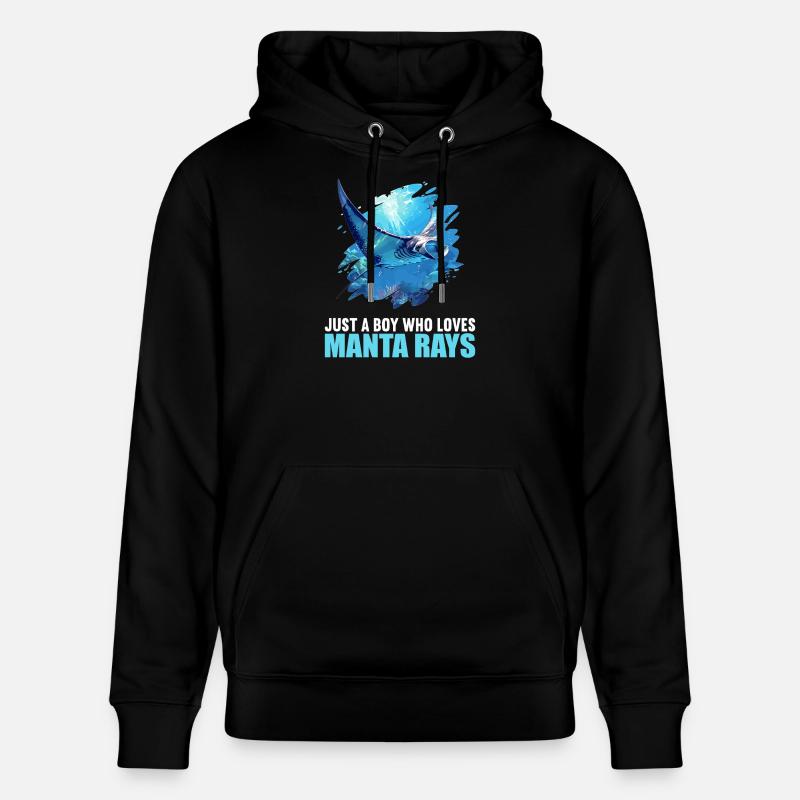 Raies Manta Raies - Sweat à capuche bio CRUISER Stanley/Stella Unisexe - noir