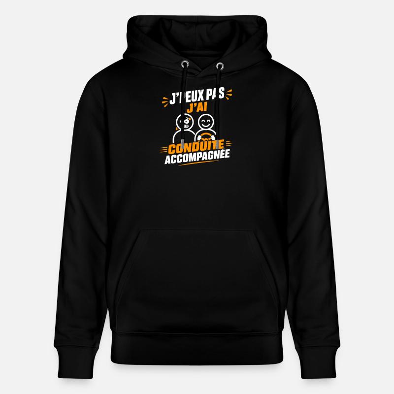 Conduite Accompagnée — Humour Auto - Sweat à capuche bio CRUISER Stanley/Stella Unisexe - noir