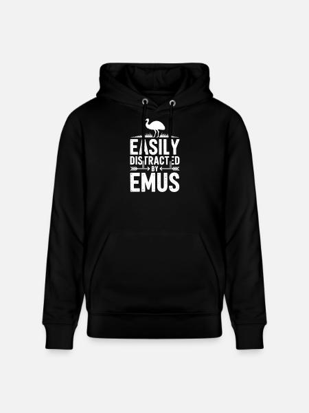Emu Sayings Emu Funny Emu Gift - Stanley/Stella CRUISER Unisex Organic Hoodie - black